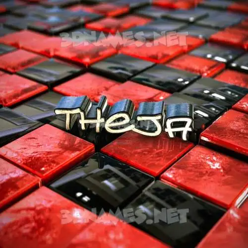 theja in Red Checkered style - 3D name wallpaper theja in Red Checkered style - 3D name wallpaper