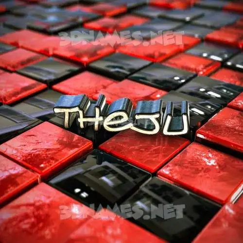 theju in Red Checkered style - 3D name wallpaper theju in Red Checkered style - 3D name wallpaper