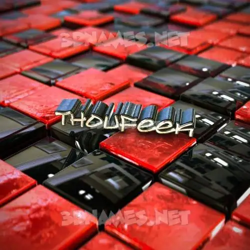 thoufeek in Red Checkered style - 3D name wallpaper thoufeek in Red Checkered style - 3D name wallpaper
