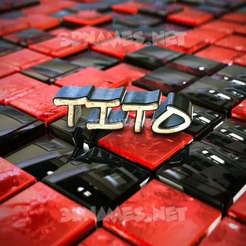 tito in Red Checkered style - 3D name wallpaper