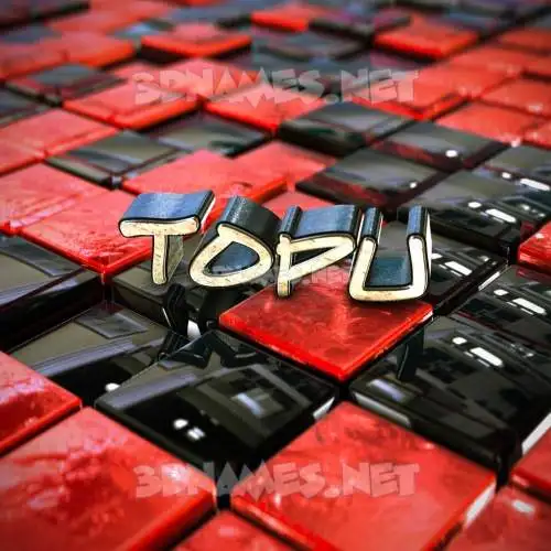 topu in Red Checkered style - 3D name wallpaper topu in Red Checkered style - 3D name wallpaper