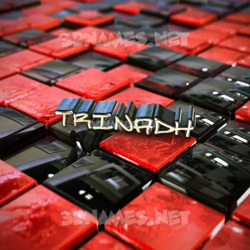 trinadh in Red Checkered style - 3D name wallpaper