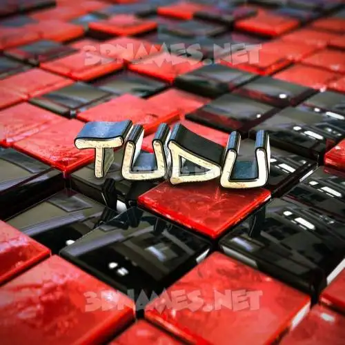 tudu in Red Checkered style - 3D name wallpaper tudu in Red Checkered style - 3D name wallpaper