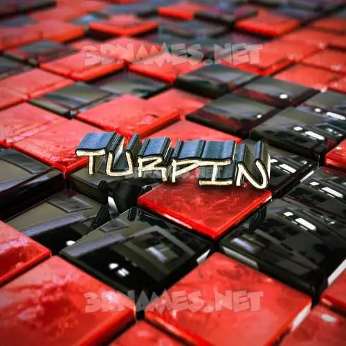 turpin in Red Checkered style - 3D name wallpaper