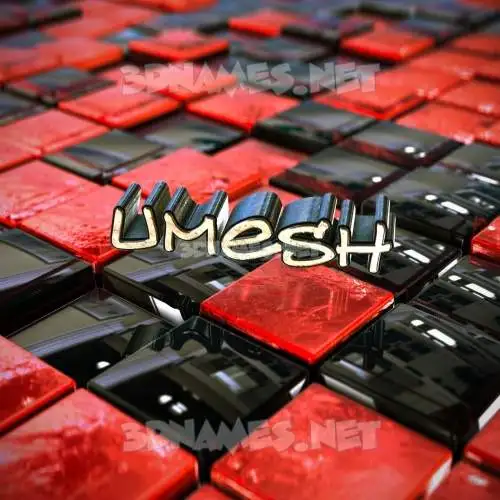 umesh in Red Checkered style - 3D name wallpaper