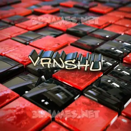 vanshu in Red Checkered style - 3D name wallpaper vanshu in Red Checkered style - 3D name wallpaper