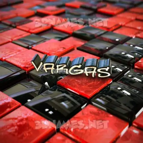 vargas in Red Checkered style - 3D name wallpaper