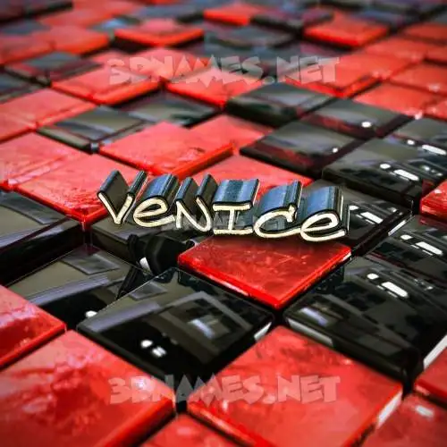 venice in Red Checkered style - 3D name wallpaper venice in Red Checkered style - 3D name wallpaper