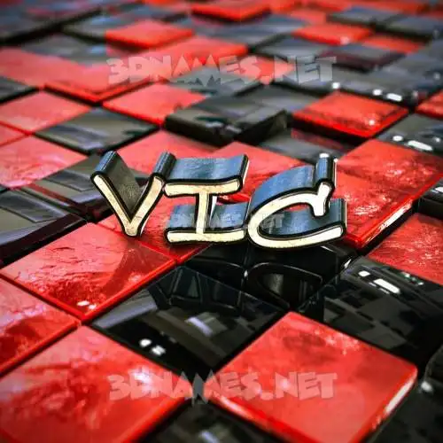 vic in Red Checkered style - 3D name wallpaper vic in Red Checkered style - 3D name wallpaper