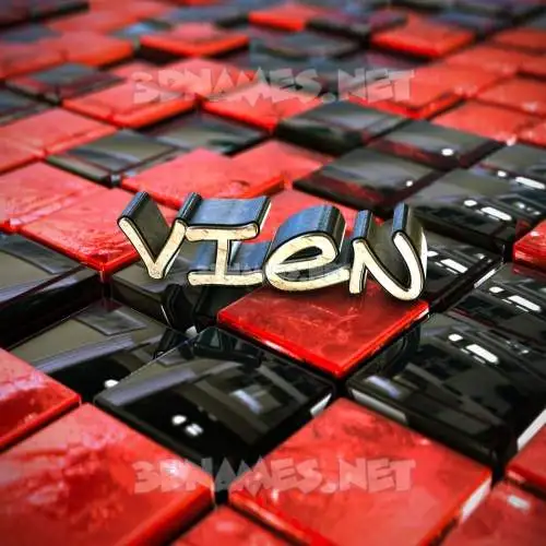 vien in Red Checkered style - 3D name wallpaper vien in Red Checkered style - 3D name wallpaper