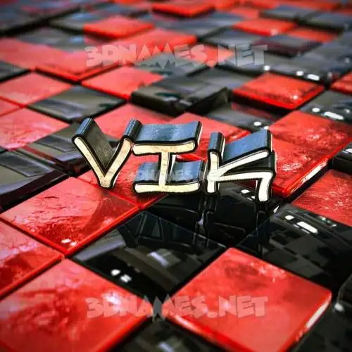 vik in Red Checkered style - 3D name wallpaper vik in Red Checkered style - 3D name wallpaper