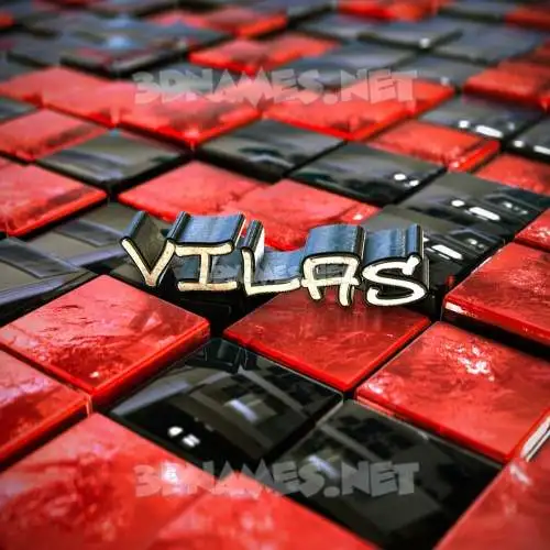 vilas in Red Checkered style - 3D name wallpaper vilas in Red Checkered style - 3D name wallpaper