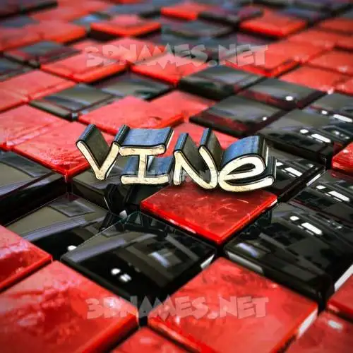 vine in Red Checkered style - 3D name wallpaper vine in Red Checkered style - 3D name wallpaper