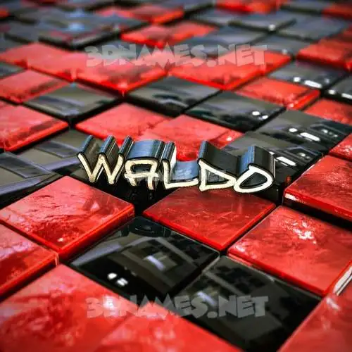 waldo in Red Checkered style - 3D name wallpaper waldo in Red Checkered style - 3D name wallpaper