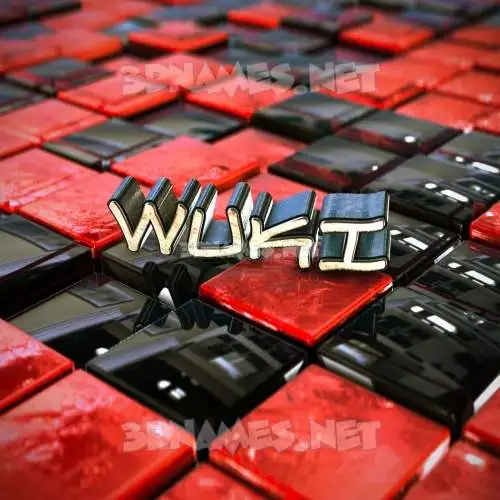 wuki in Red Checkered style - 3D name wallpaper wuki in Red Checkered style - 3D name wallpaper