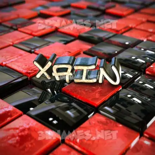 xain in Red Checkered style - 3D name wallpaper xain in Red Checkered style - 3D name wallpaper