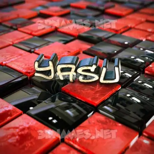 yasu in Red Checkered style - 3D name wallpaper yasu in Red Checkered style - 3D name wallpaper