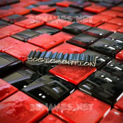 yogicreation in Red Checkered style - 3D name wallpaper