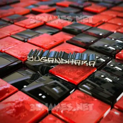 yugandhara in Red Checkered style - 3D name wallpaper yugandhara in Red Checkered style - 3D name wallpaper