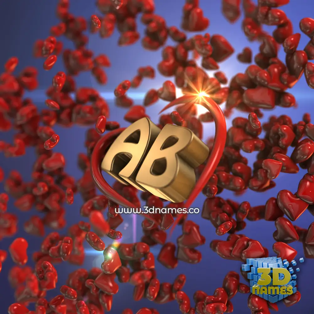ab in Hearts style - 3D name wallpaper ab in Hearts style - 3D name wallpaper