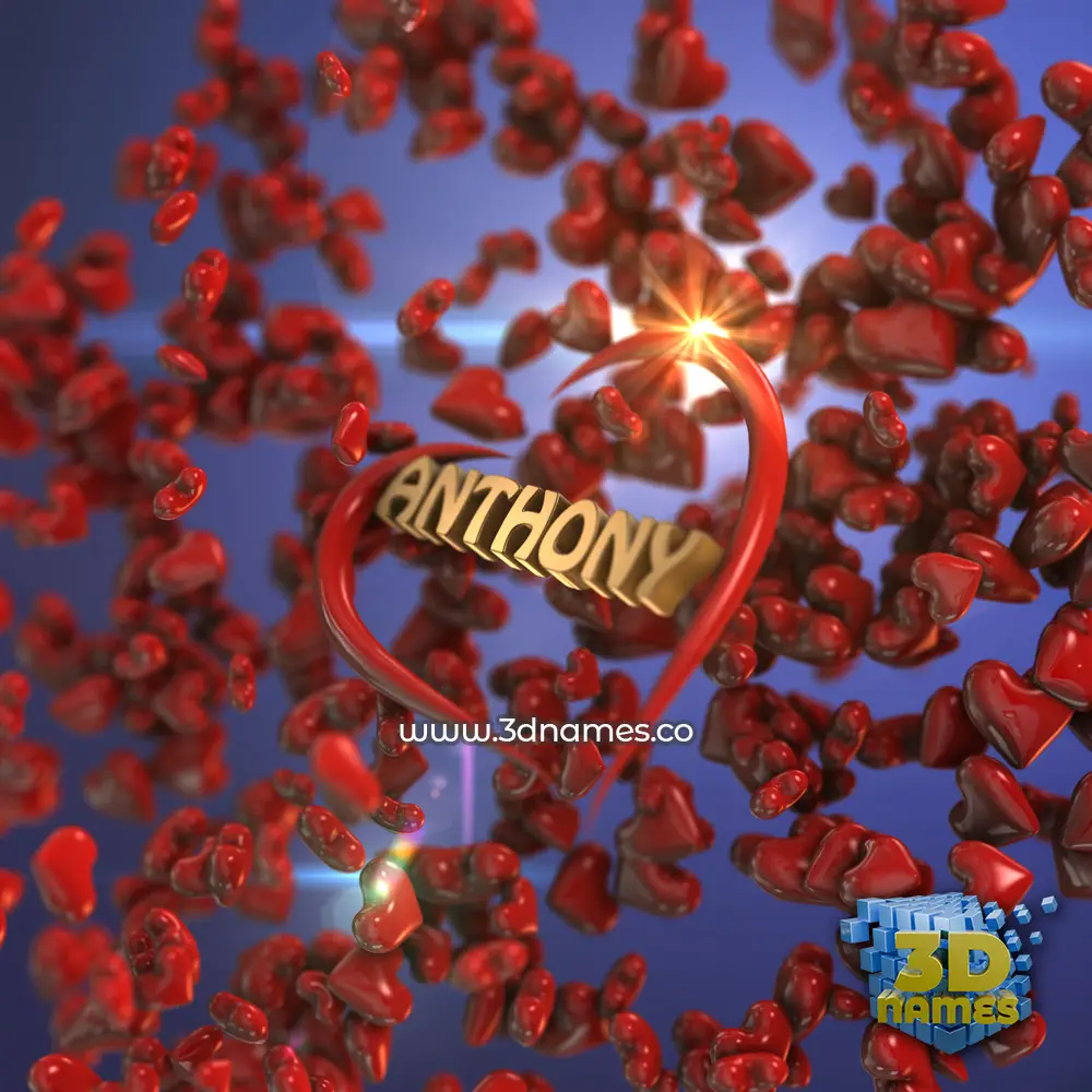 anthony in Hearts style - 3D name wallpaper