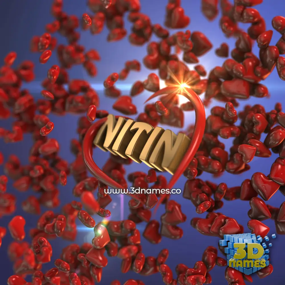 nitin in Hearts style - 3D name wallpaper nitin in Hearts style - 3D name wallpaper