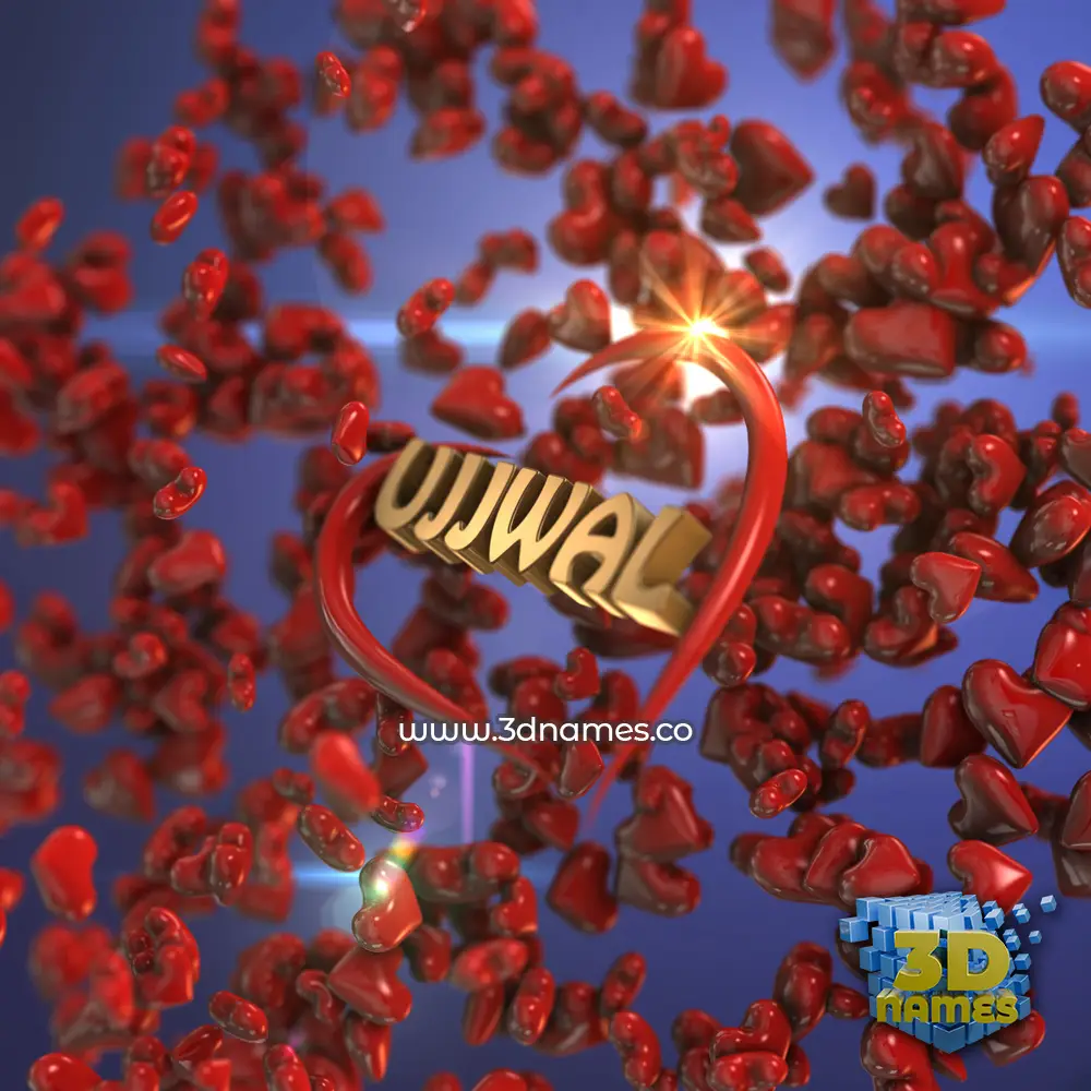 ujjwal in Hearts style - 3D name wallpaper ujjwal in Hearts style - 3D name wallpaper