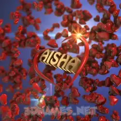 aisha in Hearts style - 3D name wallpaper