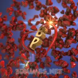 b p in Hearts style - 3D name wallpaper