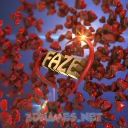 faze in Hearts style - 3D name wallpaper