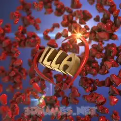 illa in Hearts style - 3D name wallpaper