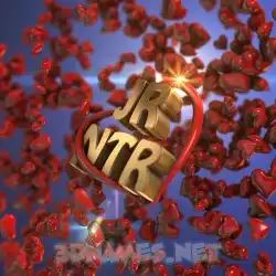 jr ntr in Hearts style - 3D name wallpaper