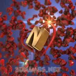 n in Hearts style - 3D name wallpaper