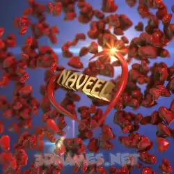 naveel in Hearts style - 3D name wallpaper