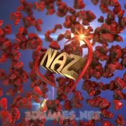naz in Hearts style - 3D name wallpaper