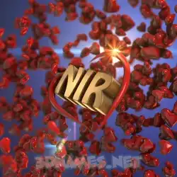 nir in Hearts style - 3D name wallpaper