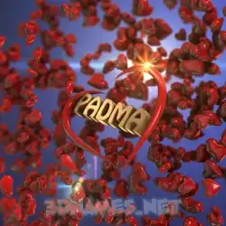 padma in Hearts style - 3D name wallpaper