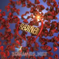 rajina in Hearts style - 3D name wallpaper
