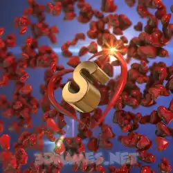 s in Hearts style - 3D name wallpaper