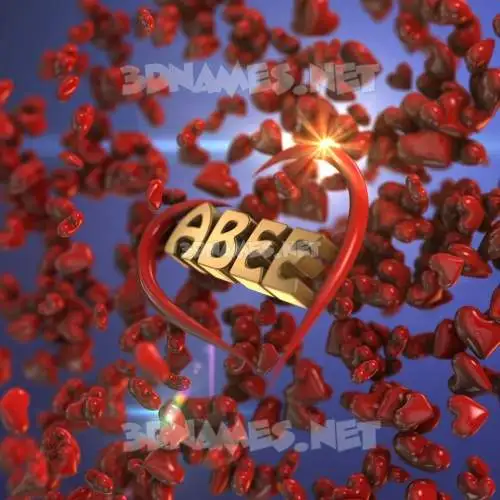 abee in Hearts style - 3D name wallpaper