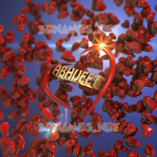 abhijeet in Hearts style - 3D name wallpaper