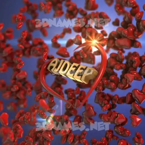 ajdeep in Hearts style - 3D name wallpaper