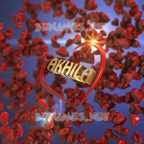 akhila in Hearts style - 3D name wallpaper