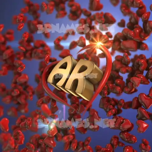 ar in Hearts style - 3D name wallpaper