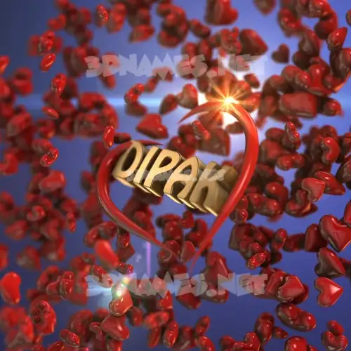 dipak in Hearts style - 3D name wallpaper