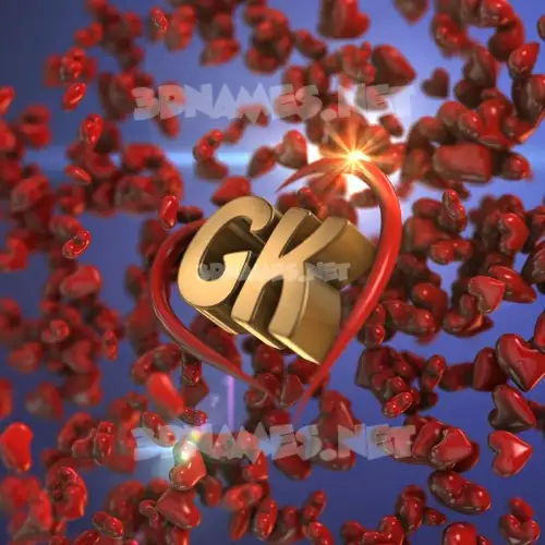 gk in Hearts style - 3D name wallpaper gk in Hearts style - 3D name wallpaper