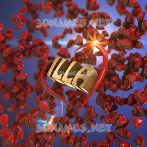 illa in Hearts style - 3D name wallpaper