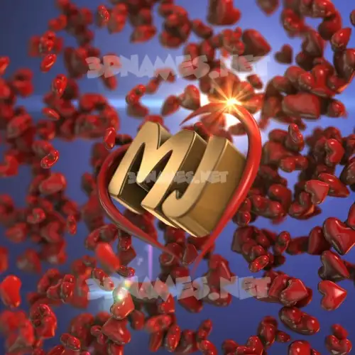 mj in Hearts style - 3D name wallpaper mj in Hearts style - 3D name wallpaper