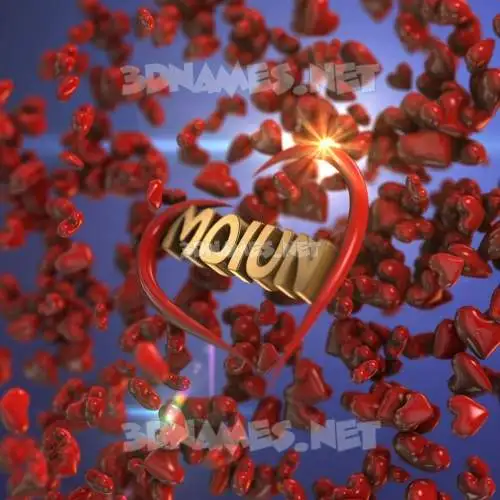 moiun in Hearts style - 3D name wallpaper moiun in Hearts style - 3D name wallpaper