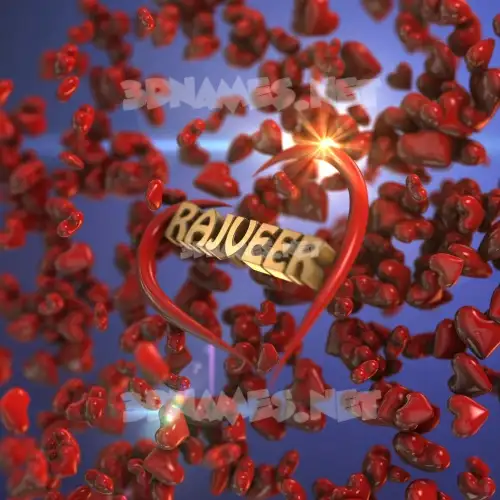 rajveer in Hearts style - 3D name wallpaper